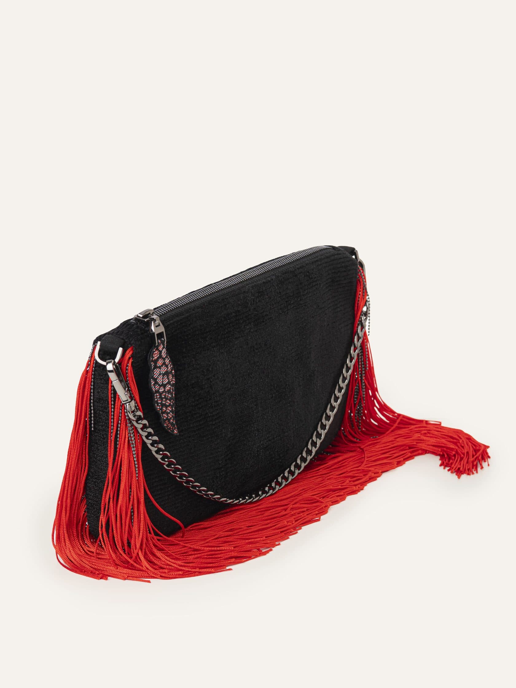 Сумка Tiny metallic fringe Montenegro red — 5